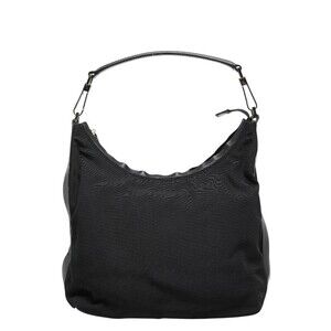 Gucci Hobo Bag Handbag Black Leather